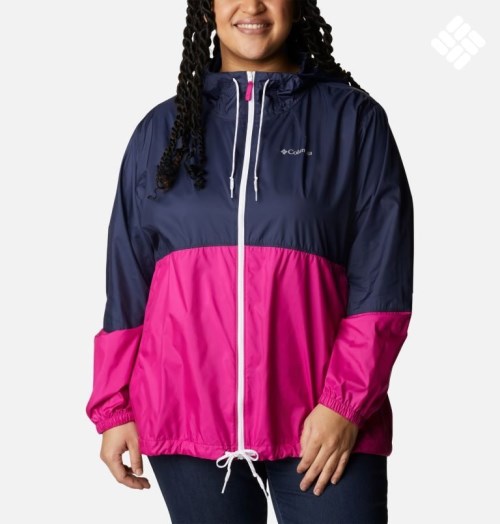 Jacheta Columbia Flash Forward Windbreaker Dama Bleumarin Fucsie | Plus Size MN8MZ9QA1